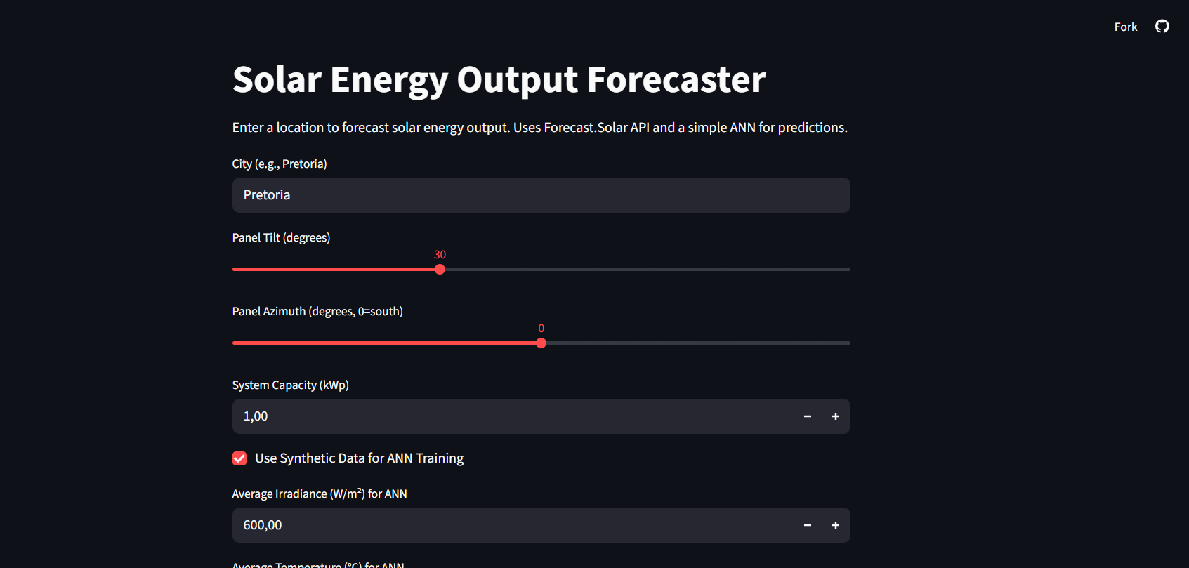 Solar Energy Output Forecaster Project